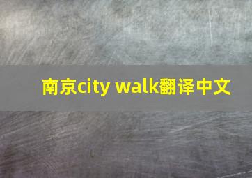 南京city walk翻译中文